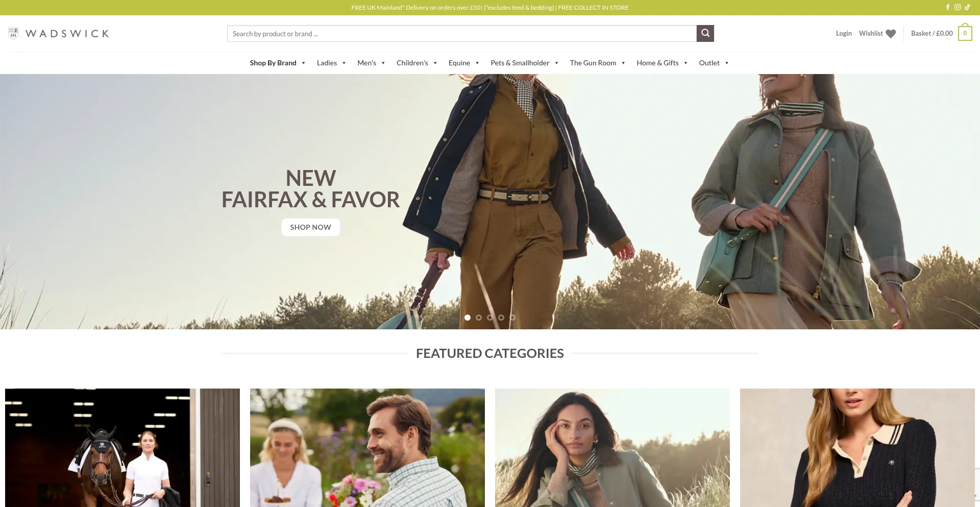 Website screenshot of Wadswick.co.uk