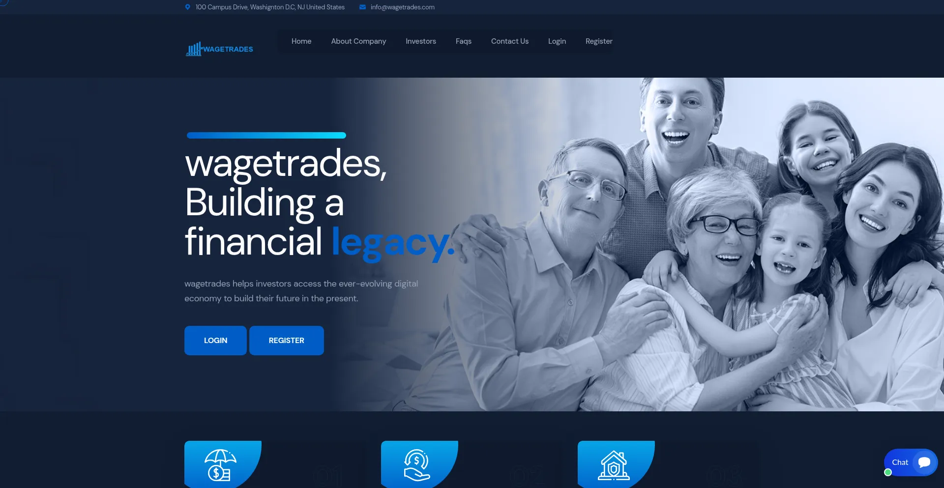 Website screenshot of Wagetrades.com