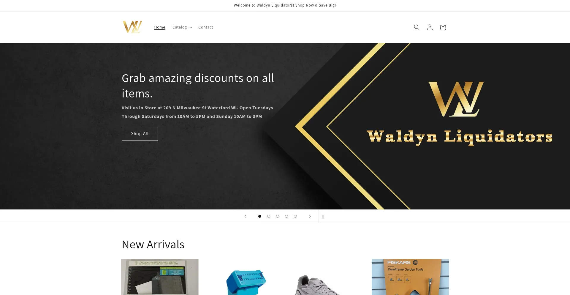 Website screenshot of Waldynliquidators.com