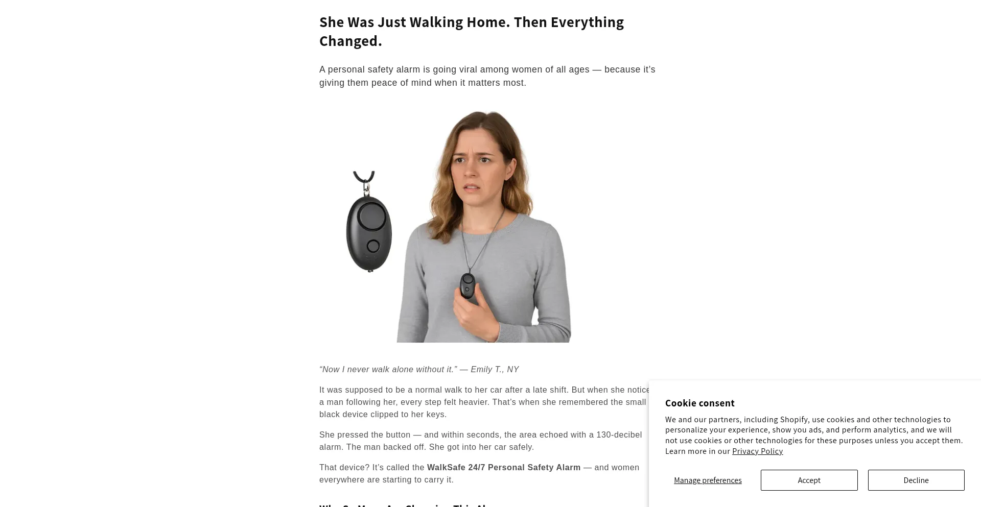 Website screenshot of Walksafe24.com