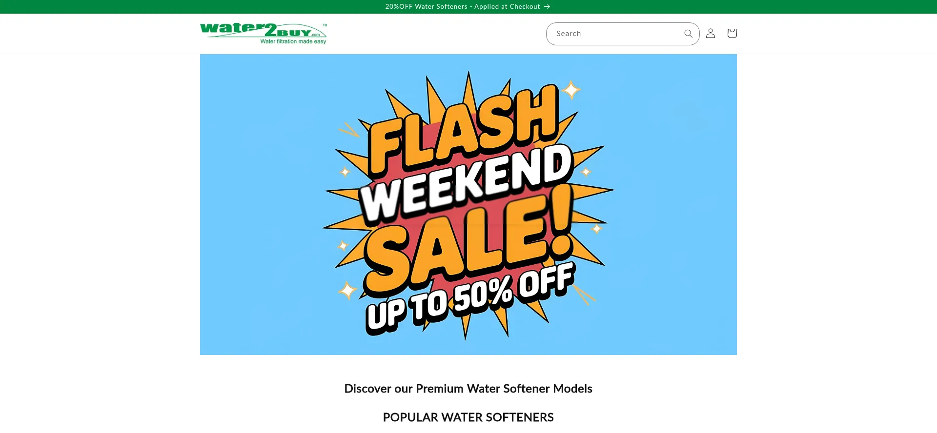 Website screenshot of Water2buy.com