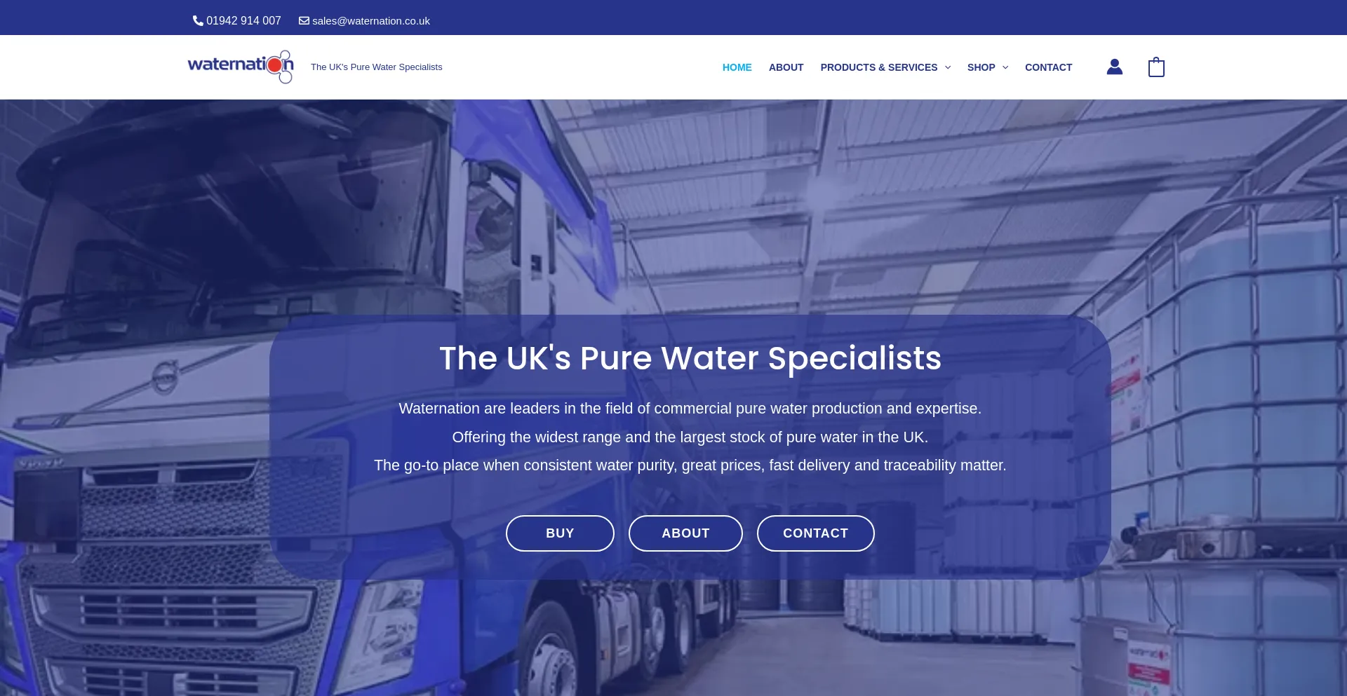 Website screenshot of Waternation.co.uk