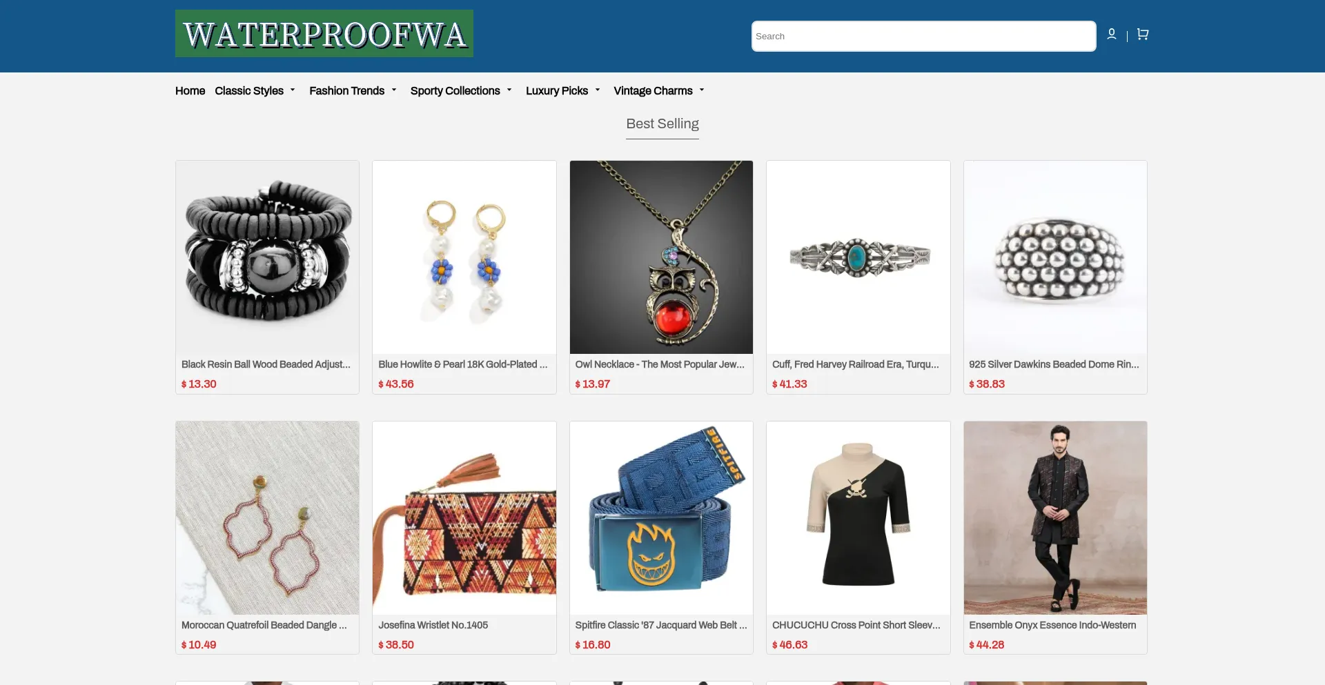 Website screenshot of Waterproofwatch.shop