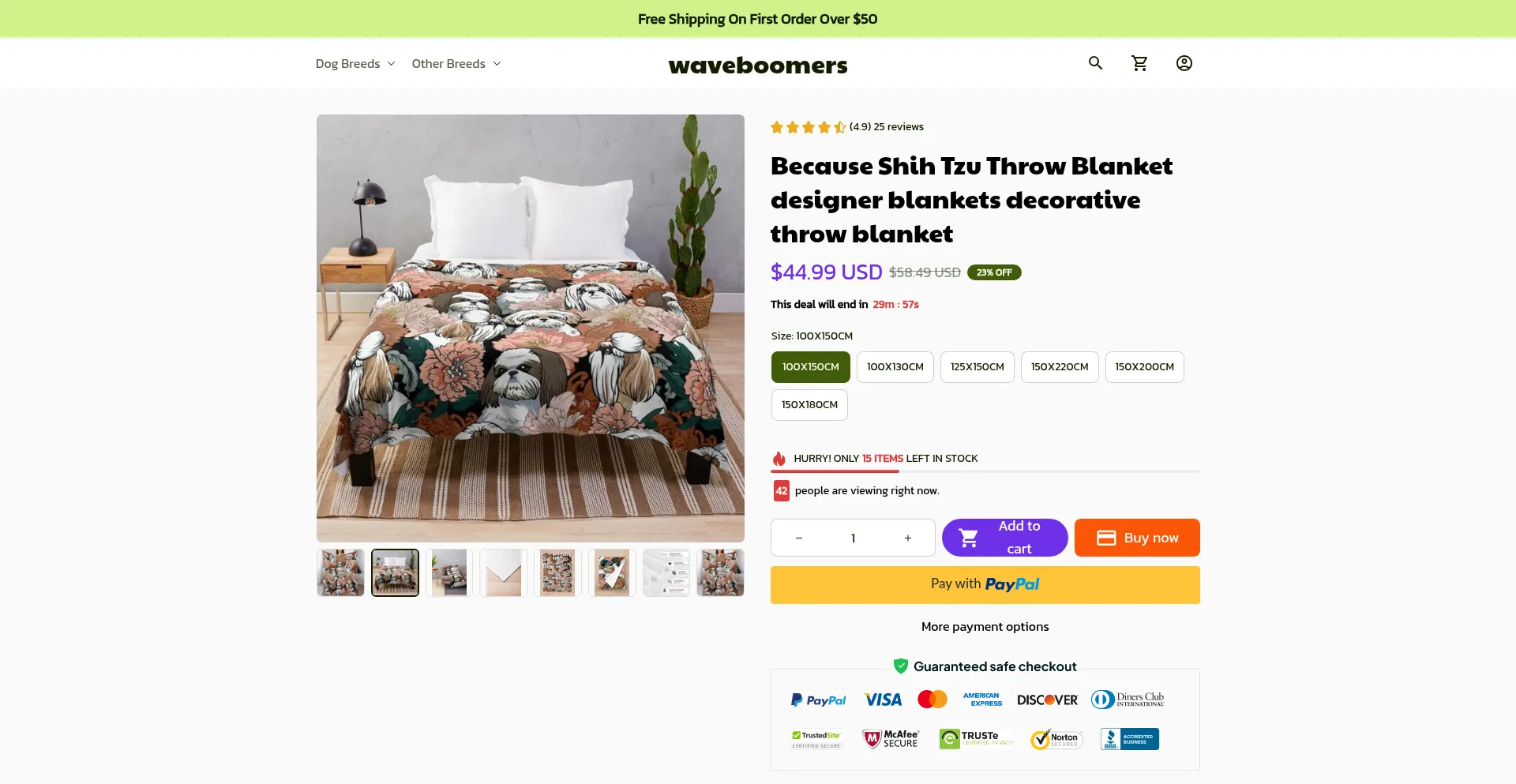 Website screenshot of Waveboomers.com