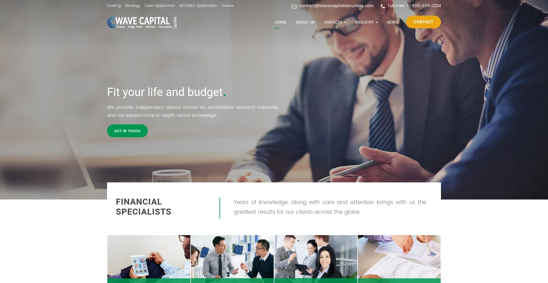 Website screenshot of Wavecapitalsecurities.com