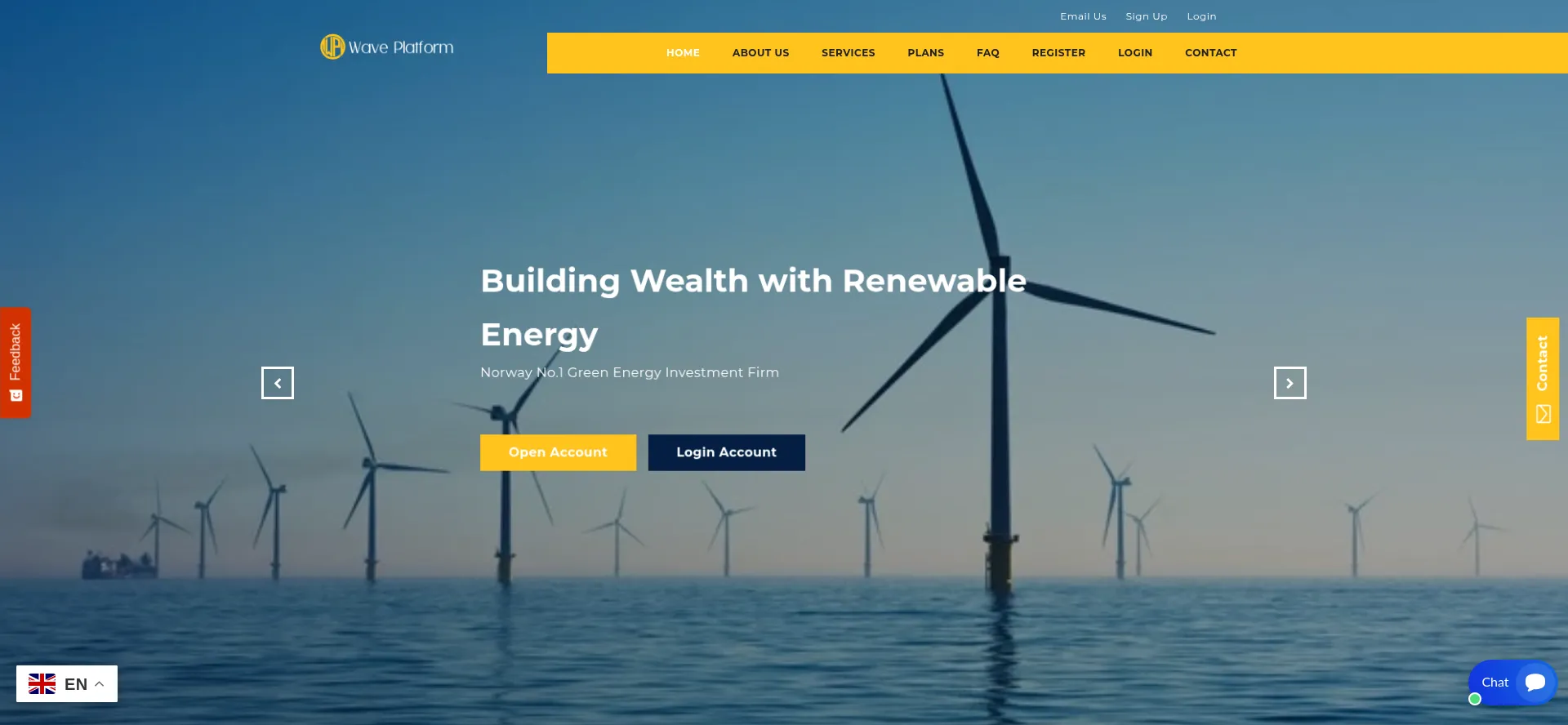 Website screenshot of Waveplatform.net