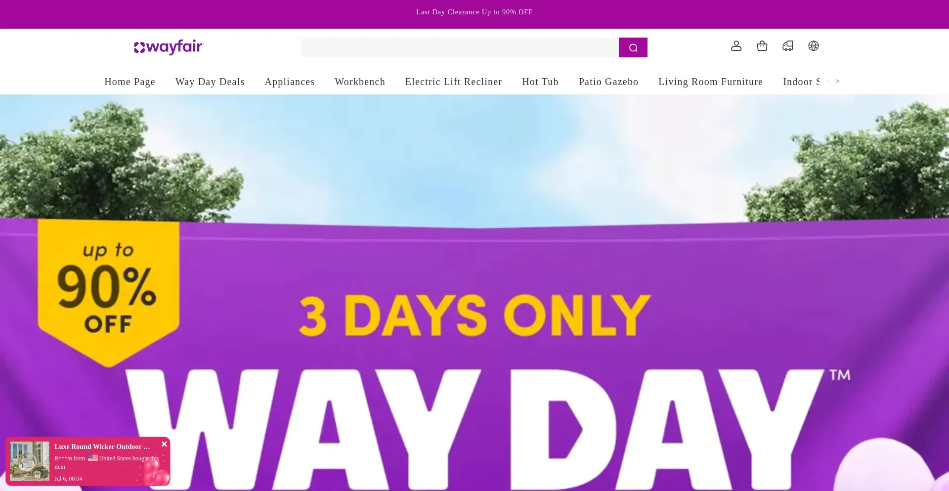 Website screenshot of Wayfairusa.co