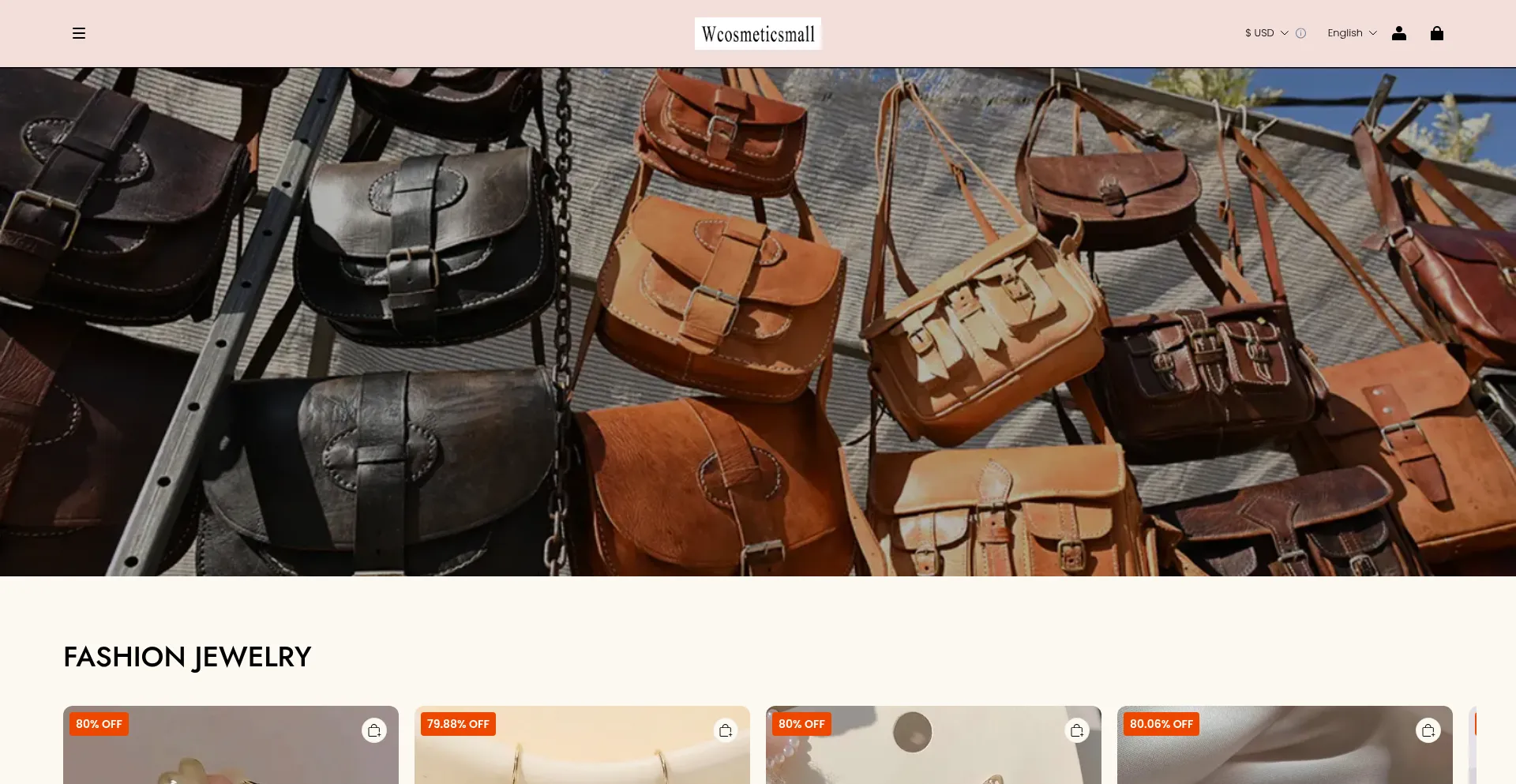Website screenshot of Wcosmeticsmall.com