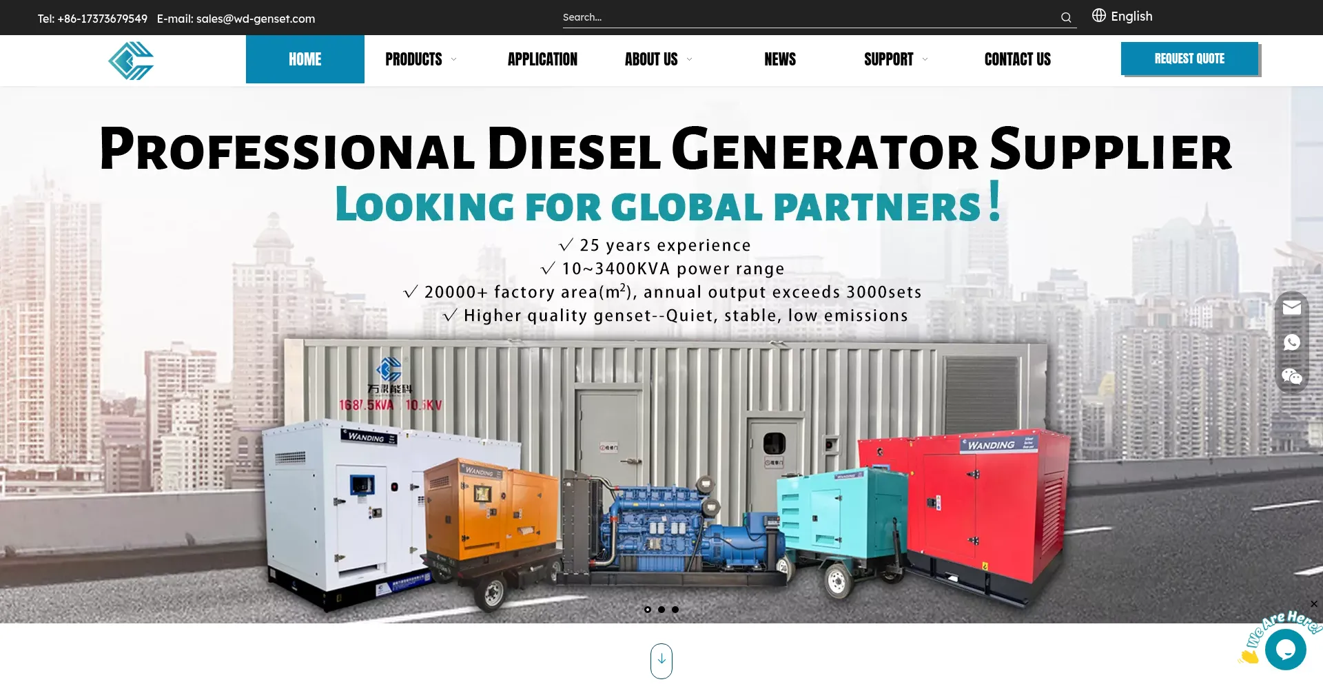 Website screenshot of Wd-genset.com