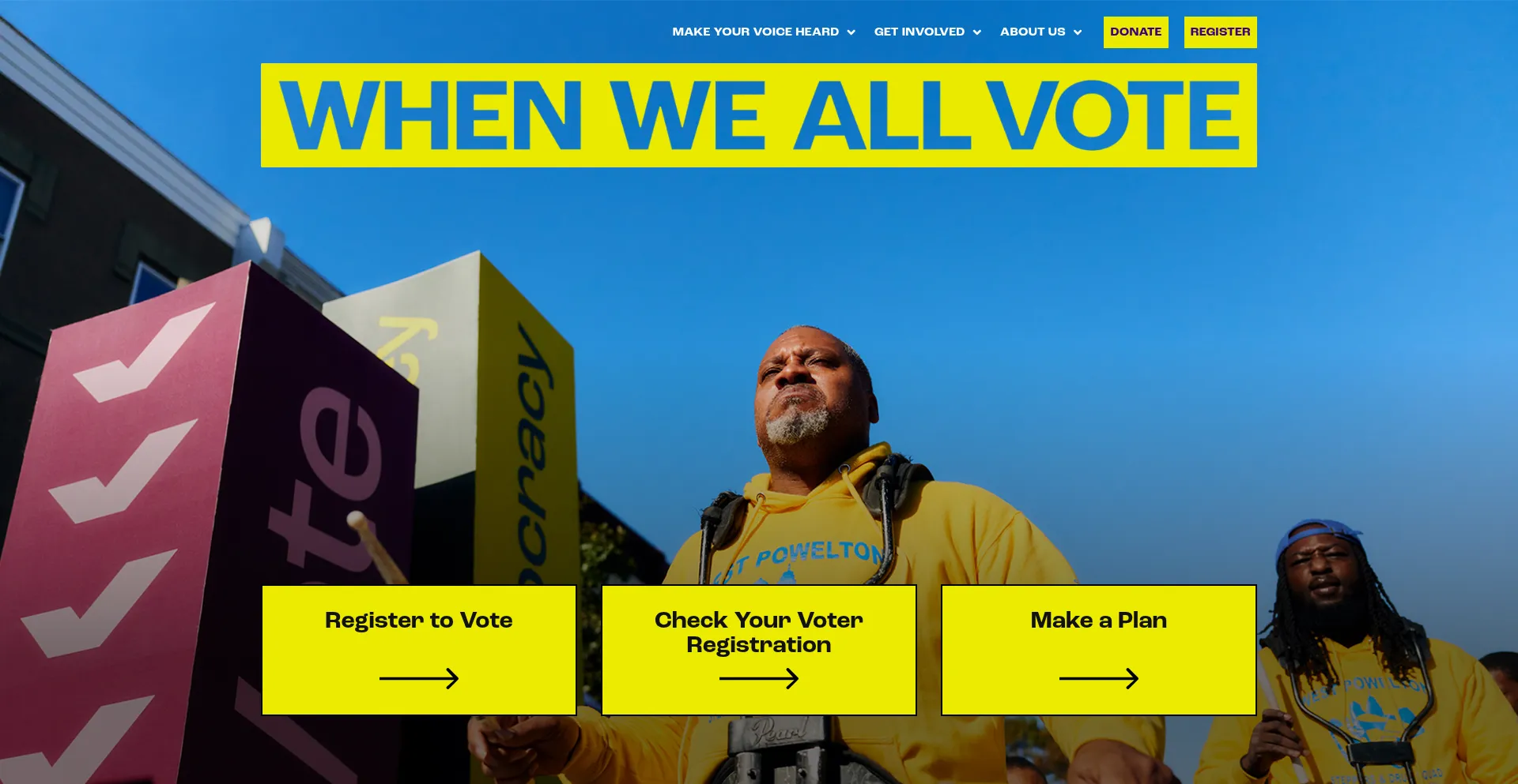 Website screenshot of Weall.vote