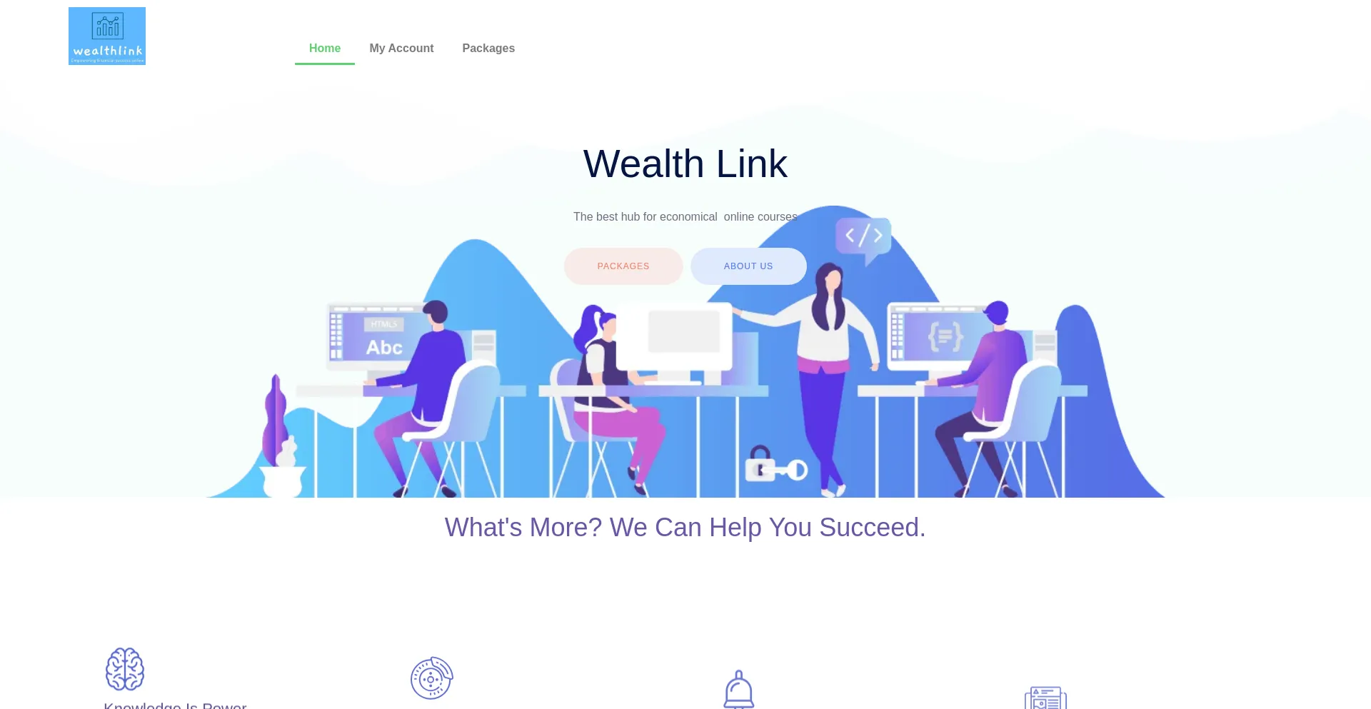 Website screenshot of Wealthlink.net