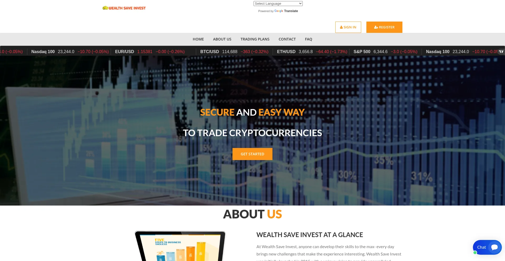 Website screenshot of Wealthsaveinvest.com