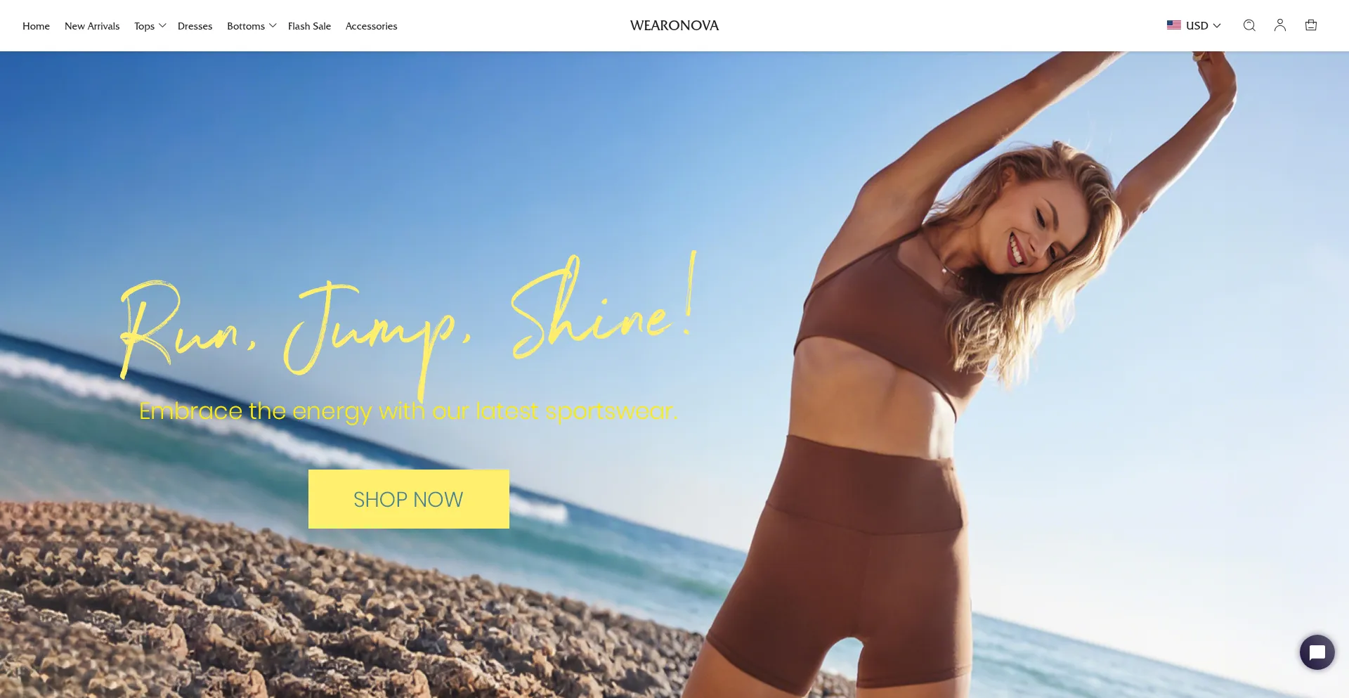 Website screenshot of Wearonova.com