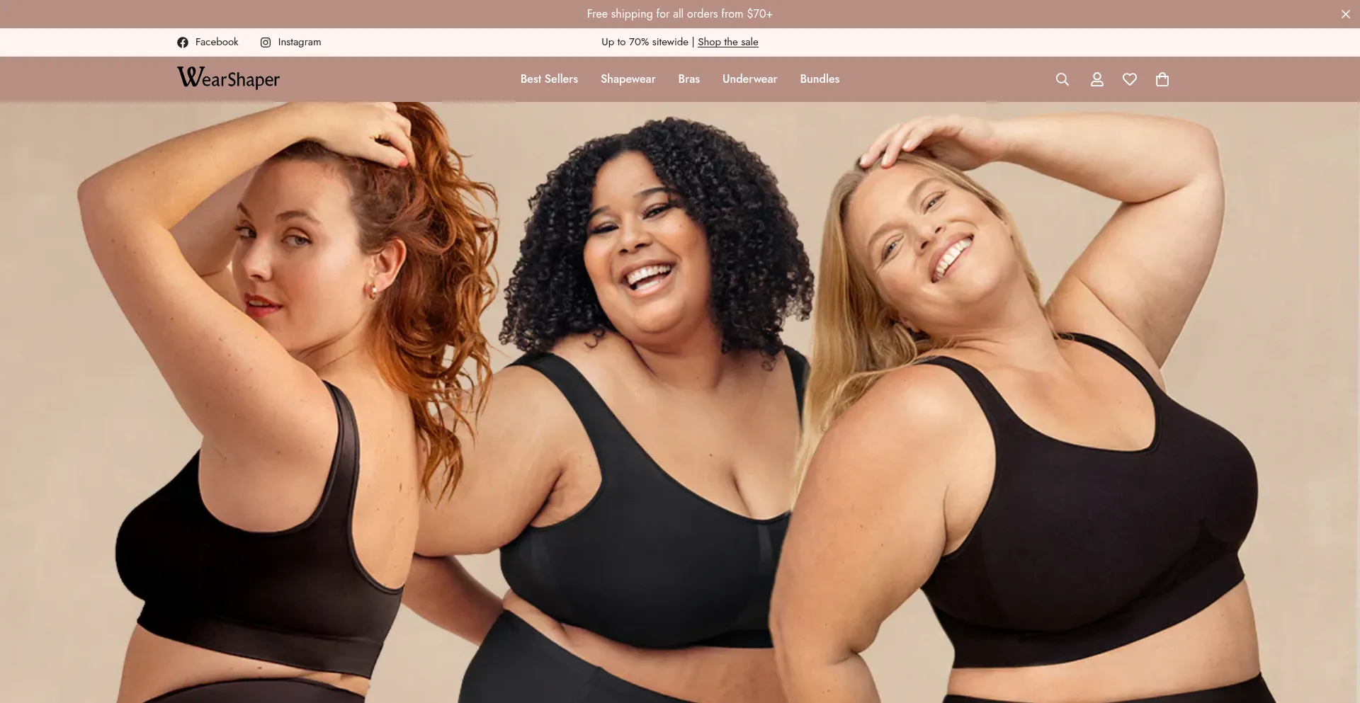Website screenshot of Wearshaper.com