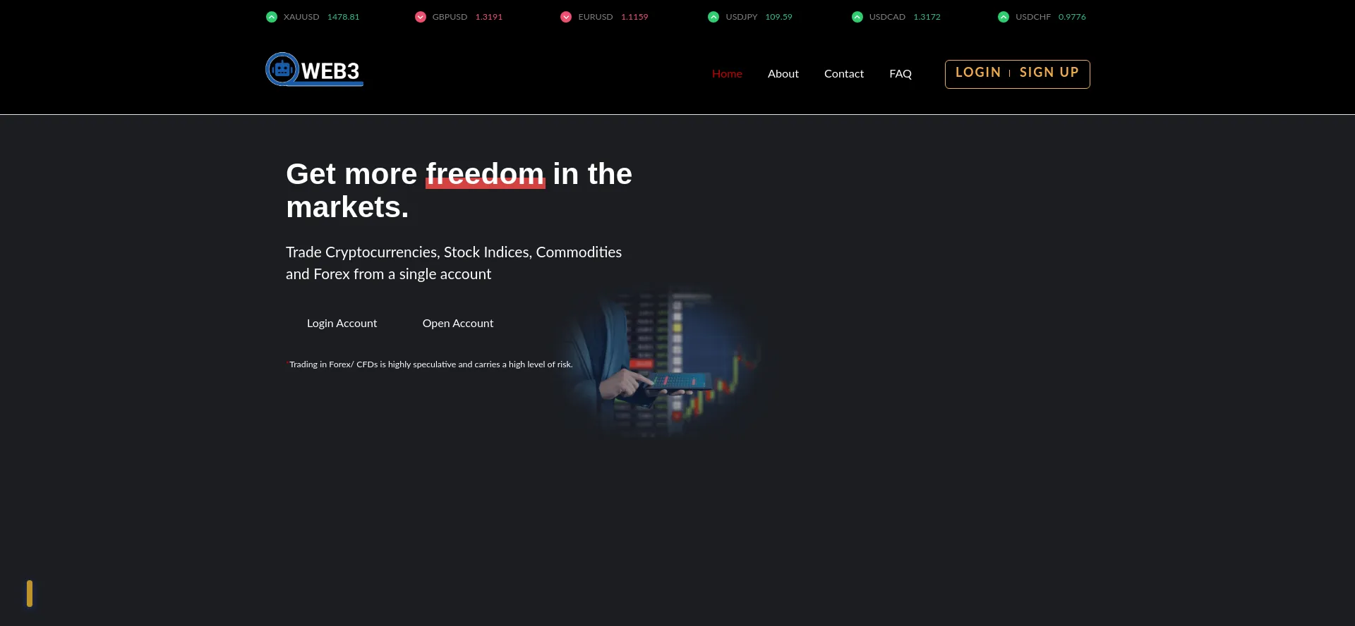 Website screenshot of Web3aiwallet.com
