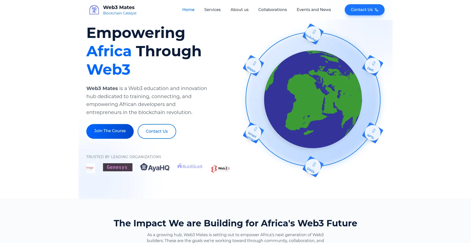 Website screenshot of Web3mates.com
