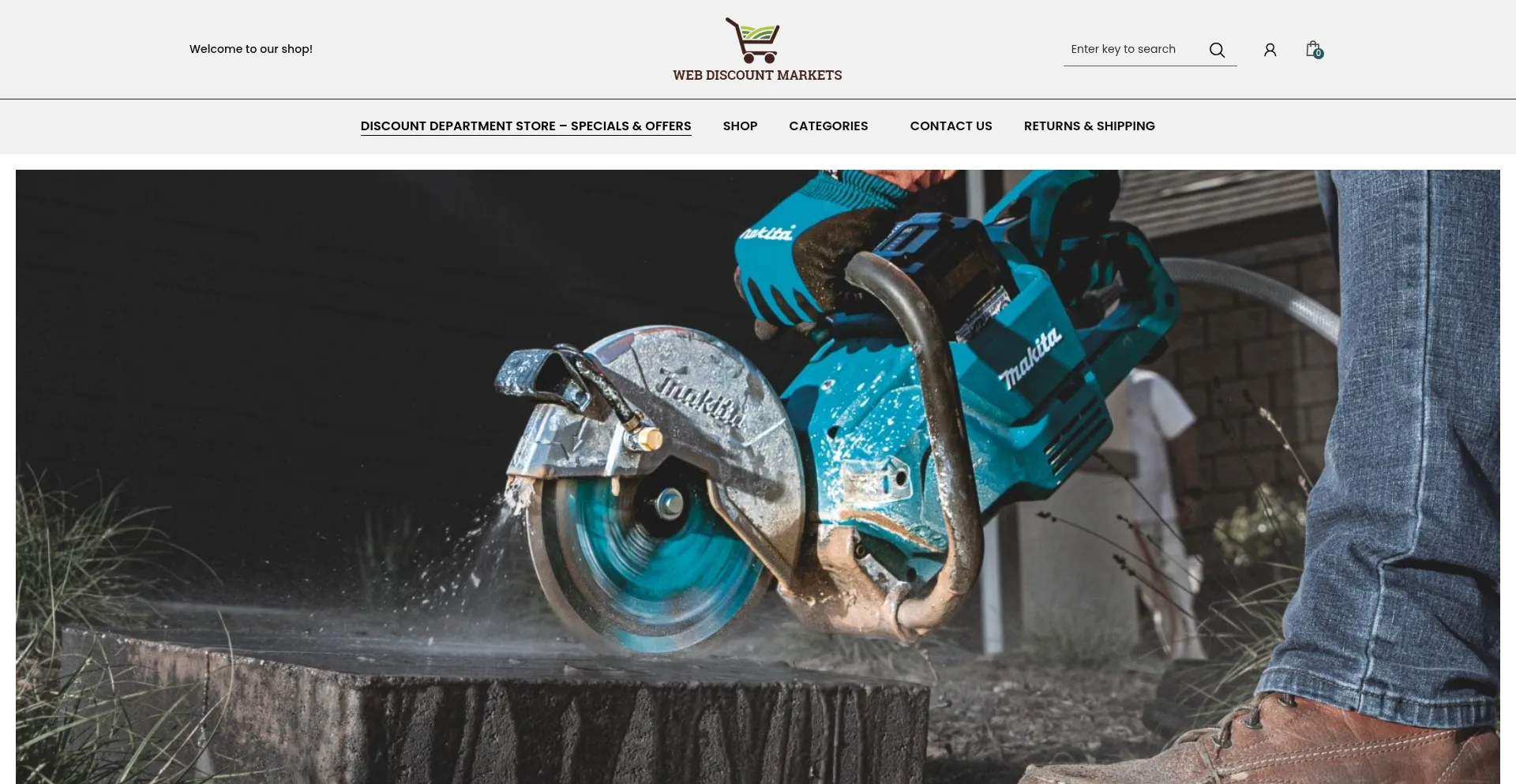 Website screenshot of Webdiscountmarkets.com