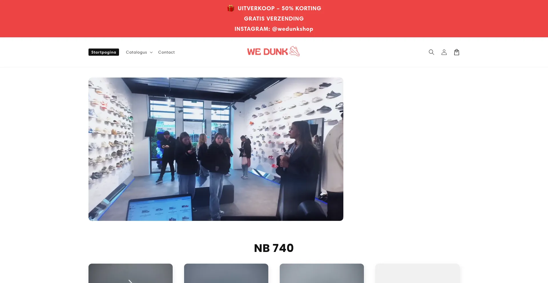 Website screenshot of Wedunkshop.com