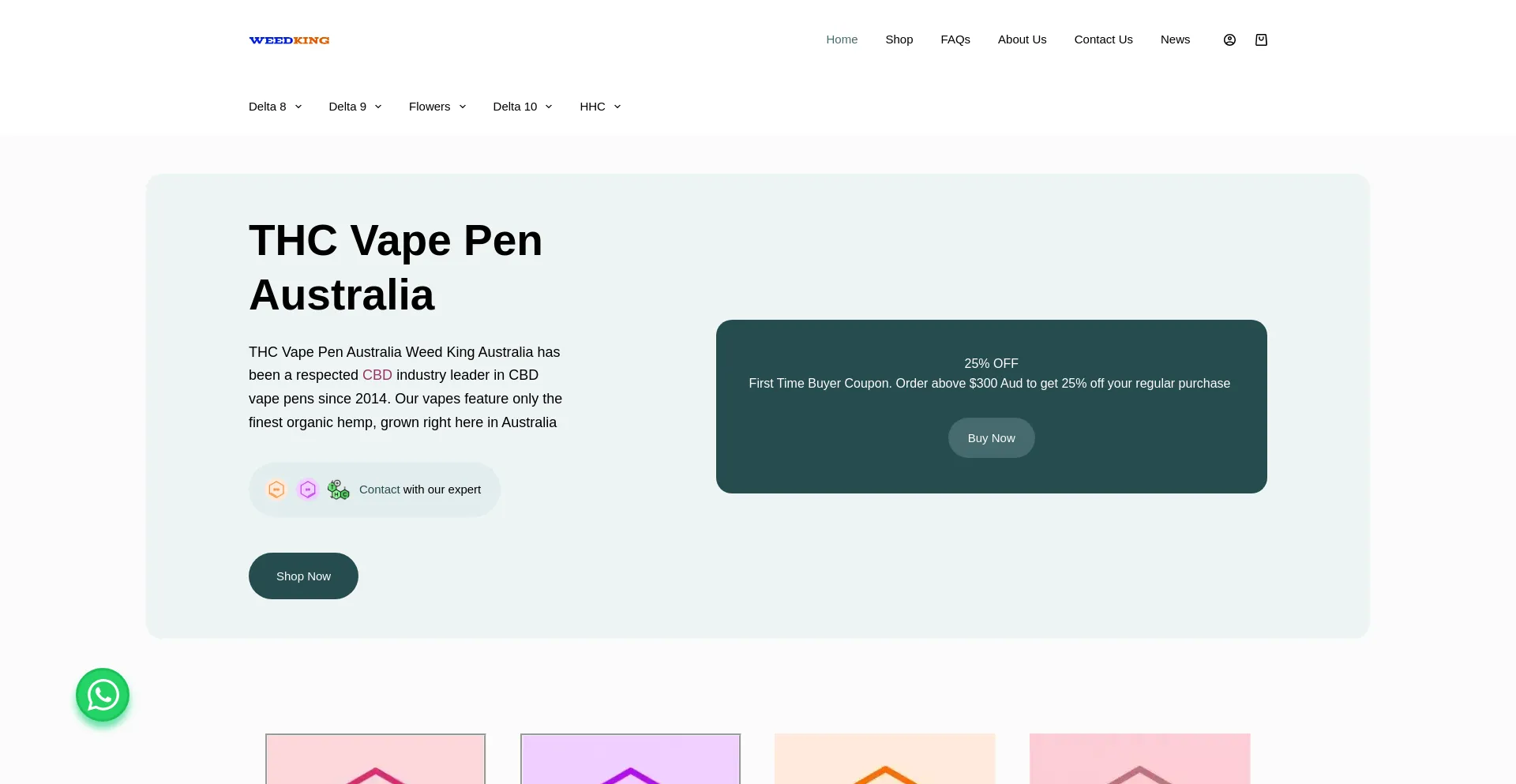 Website screenshot of Weedkingau.com