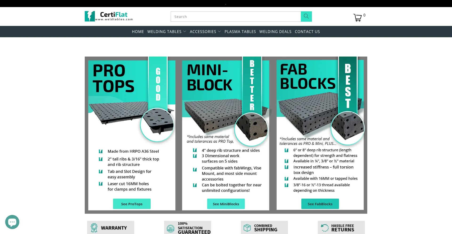 Weldtables.com Screenshot