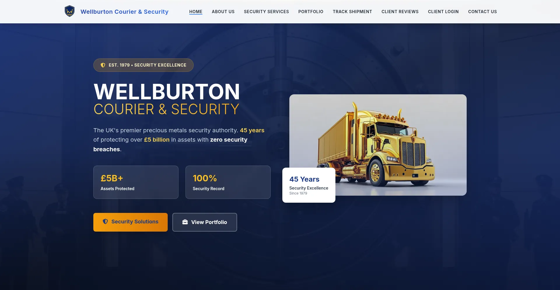 Website screenshot of Wellburtoncourier.co.uk