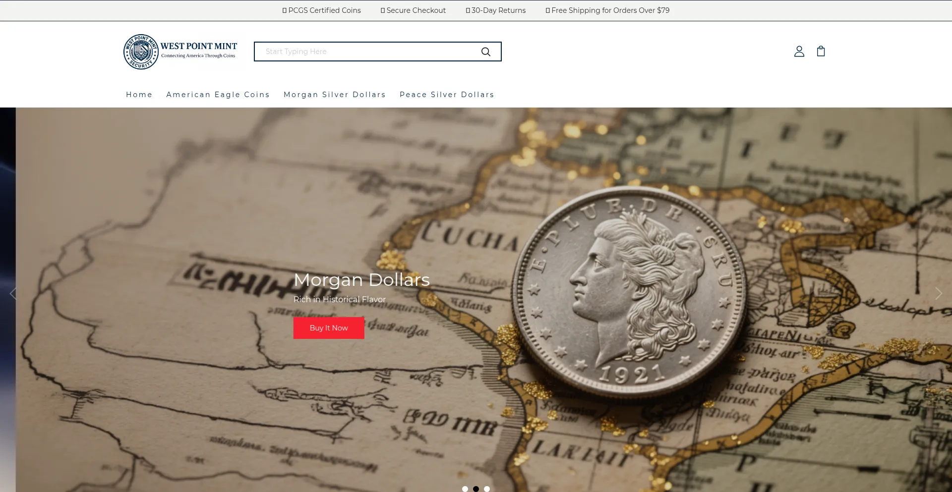 Website screenshot of Westpoint-mint.com