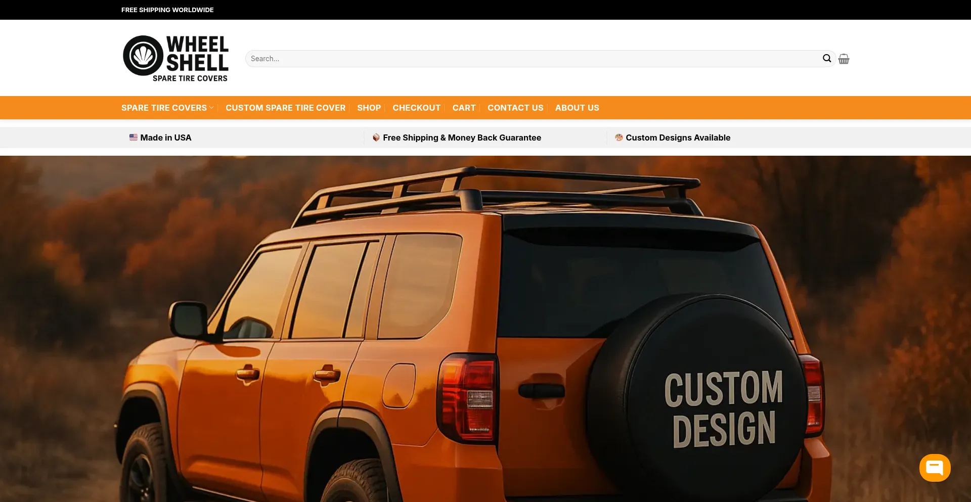 Website screenshot of Wheelshell.com
