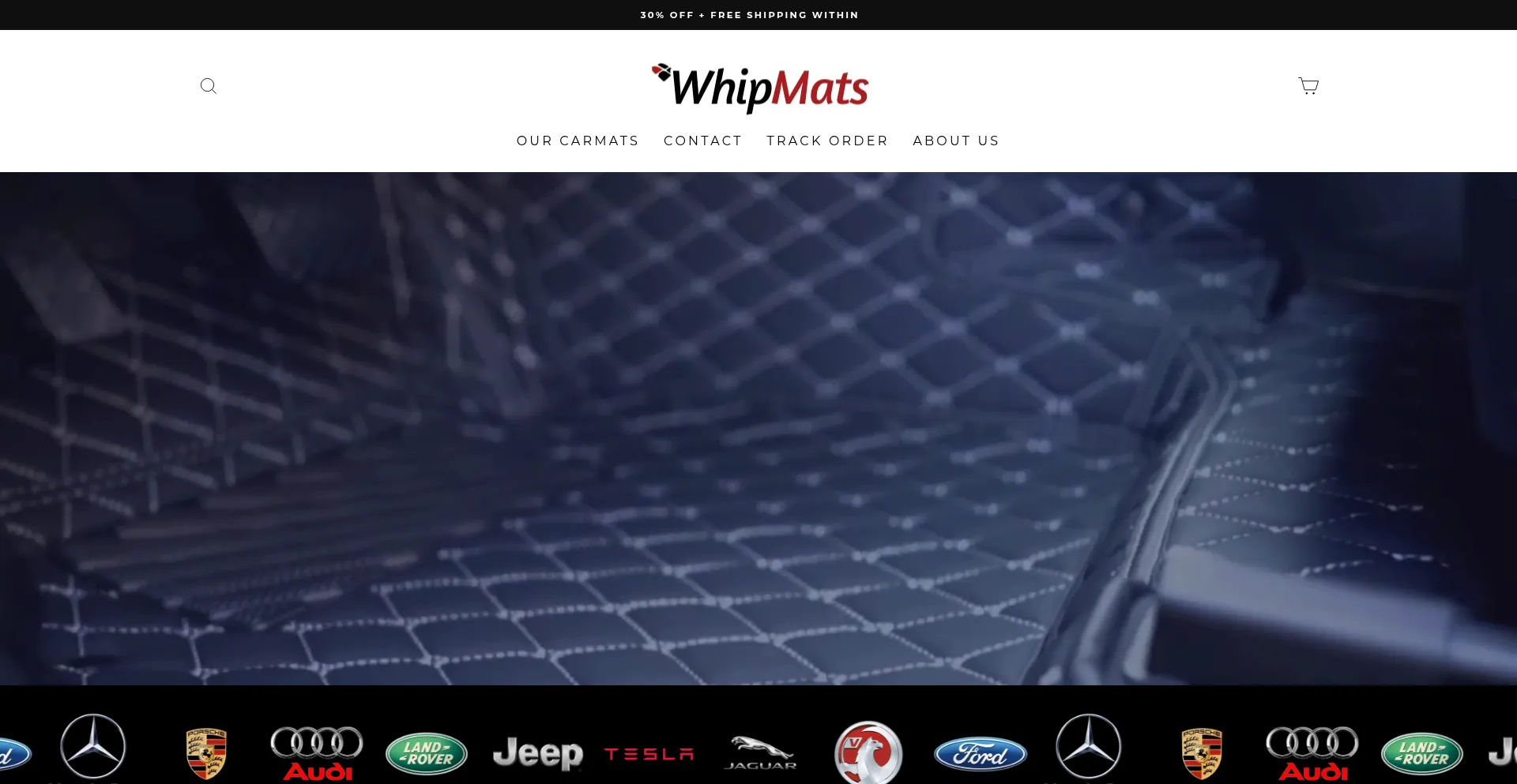 Website screenshot of Whipmats.co.uk
