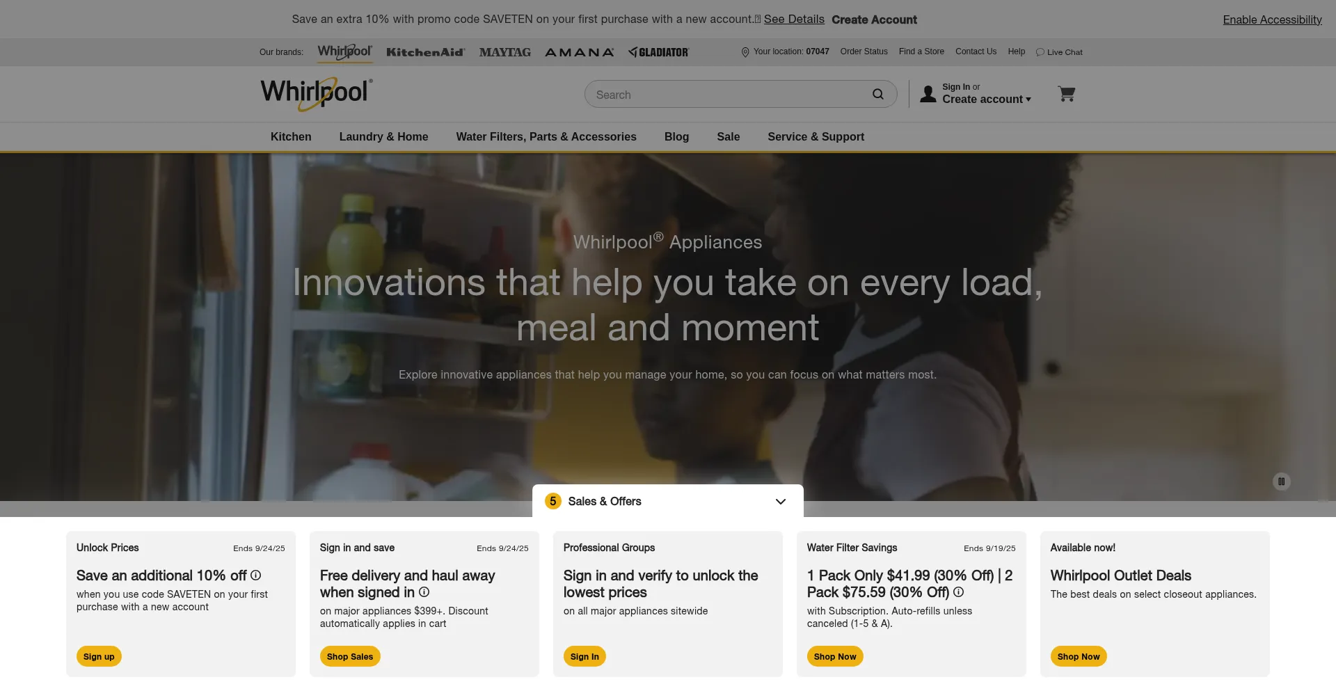 Whirlpool.com Screenshot