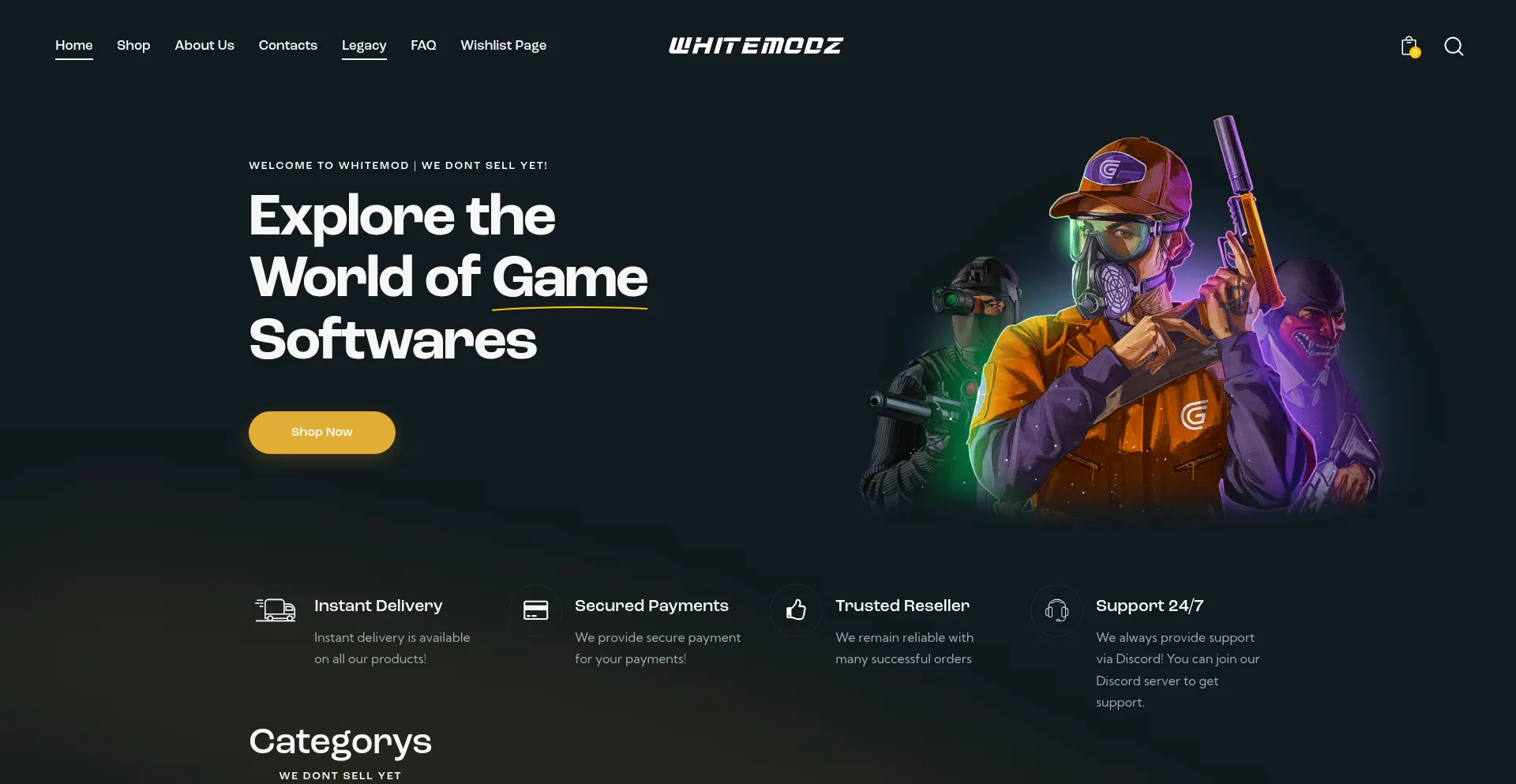 Website screenshot of Whitemodz.com