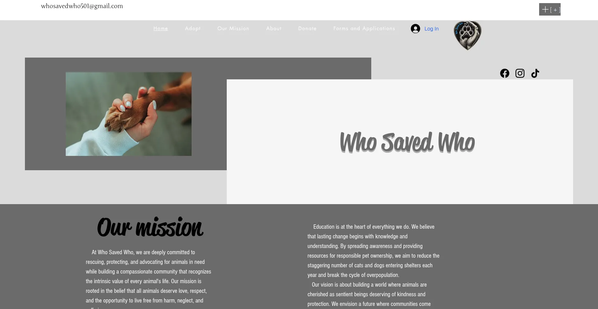 Website screenshot of Whosavedwho.org