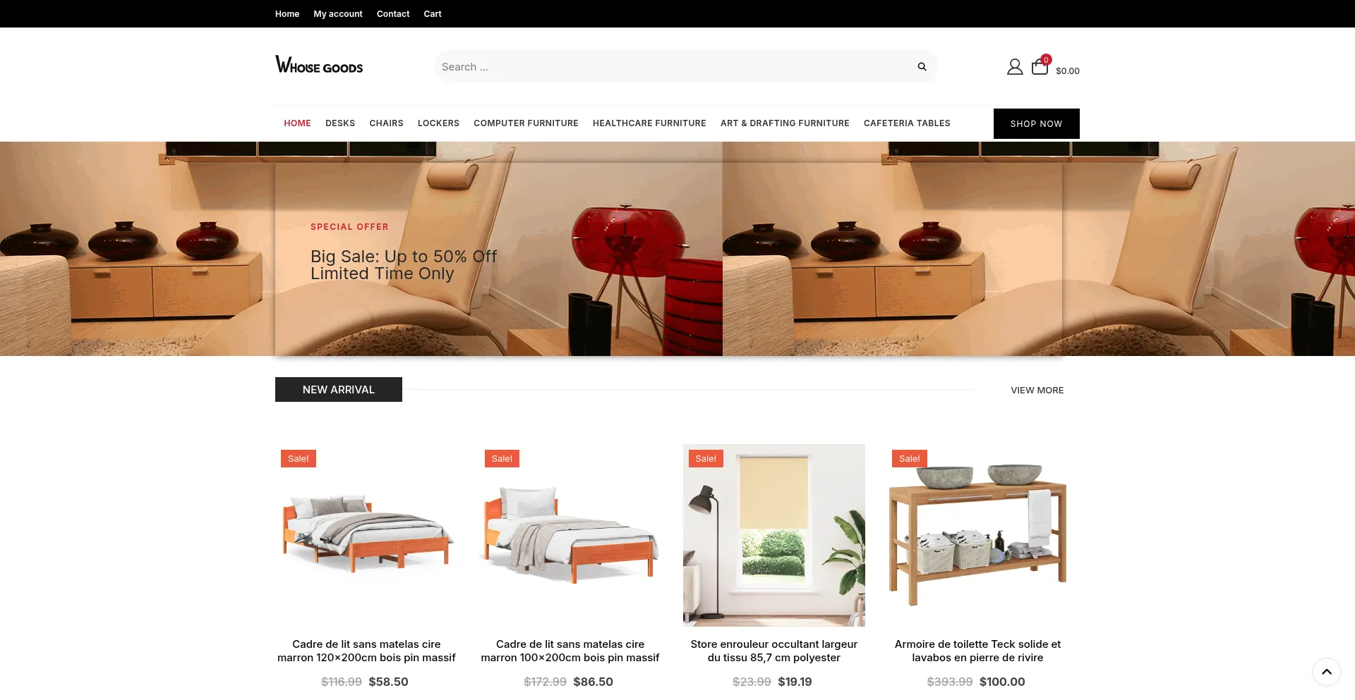 Website screenshot of Whousegoods.com