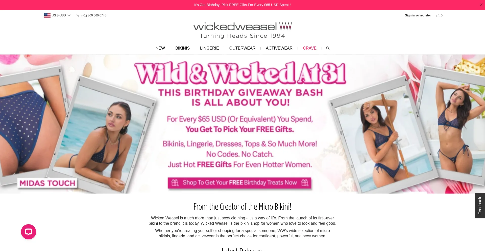 Website screenshot of Wickedweasel.com