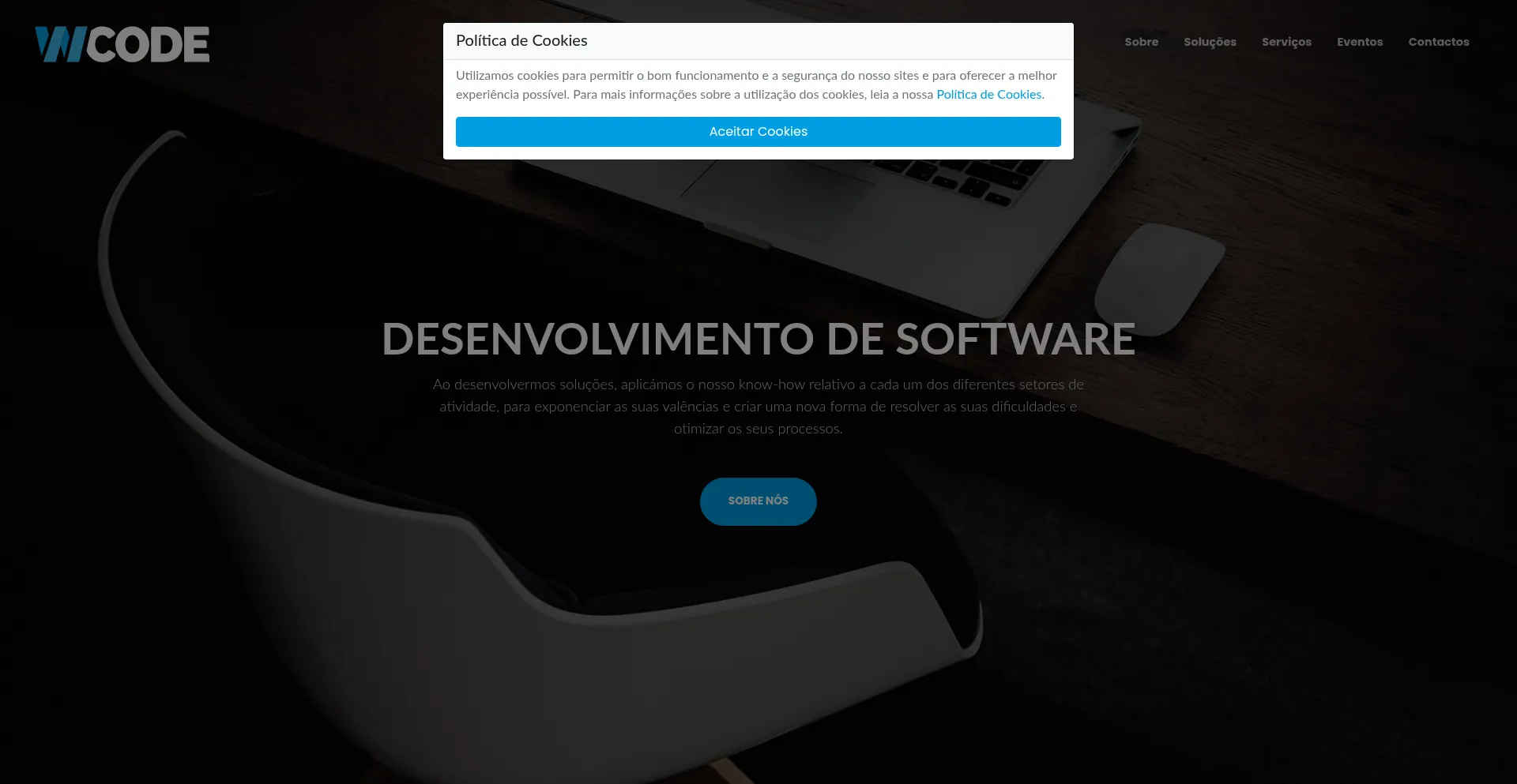 Website screenshot of Wincode.pt