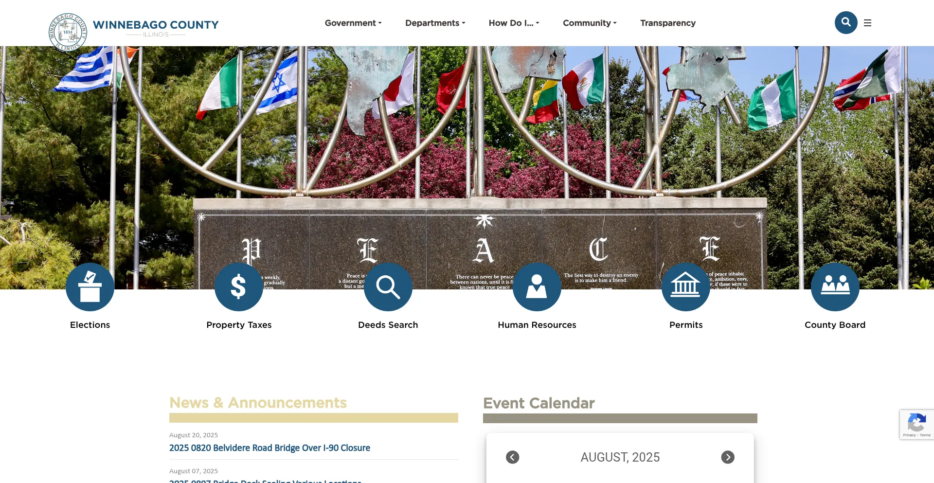 Website screenshot of Wincoil.gov