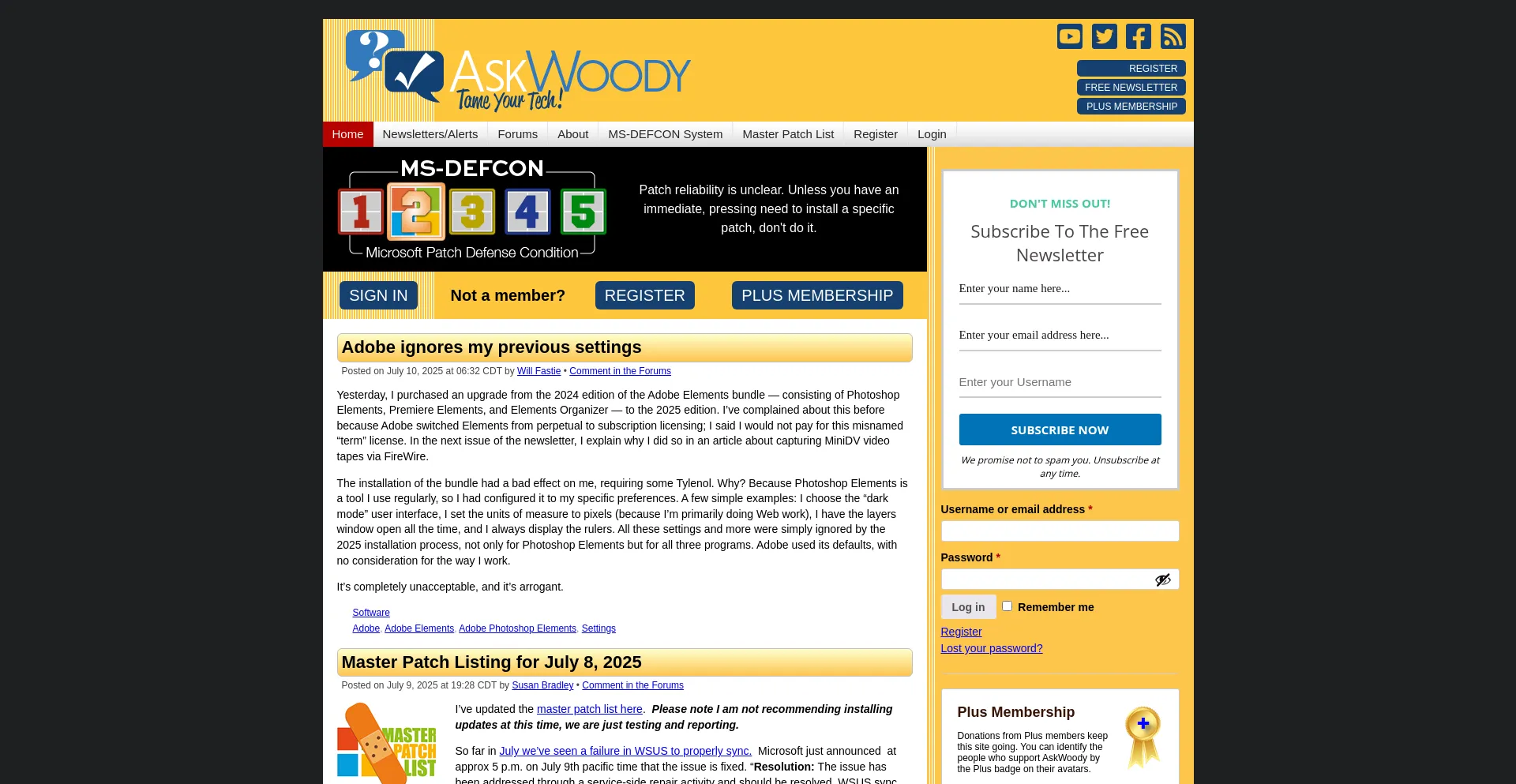 Website screenshot of Windowssecrets.com
