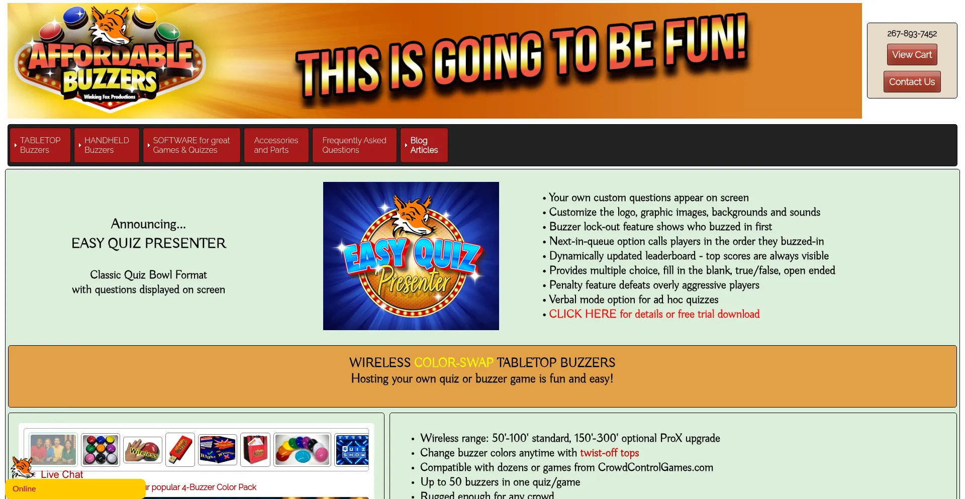 Website screenshot of Winkingfox.com
