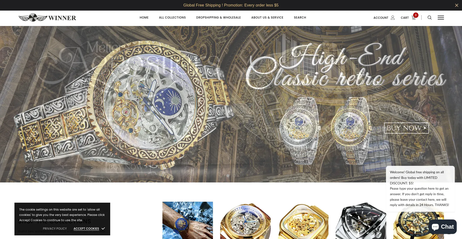 Website screenshot of Winner-watch.com