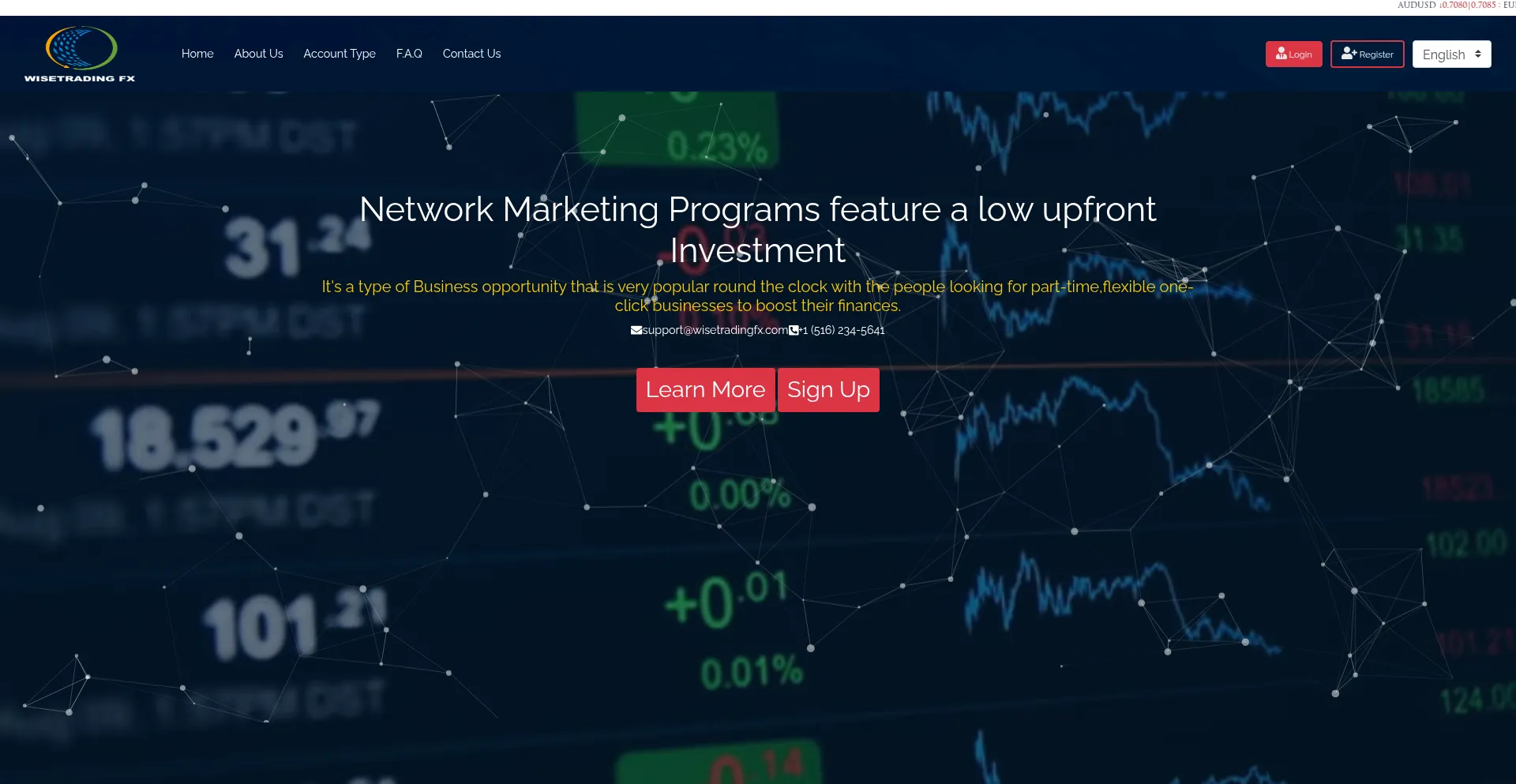 Website screenshot of Wisetradingfx.com