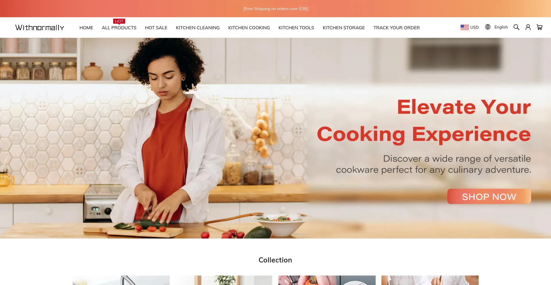 Website screenshot of Withnormally.com