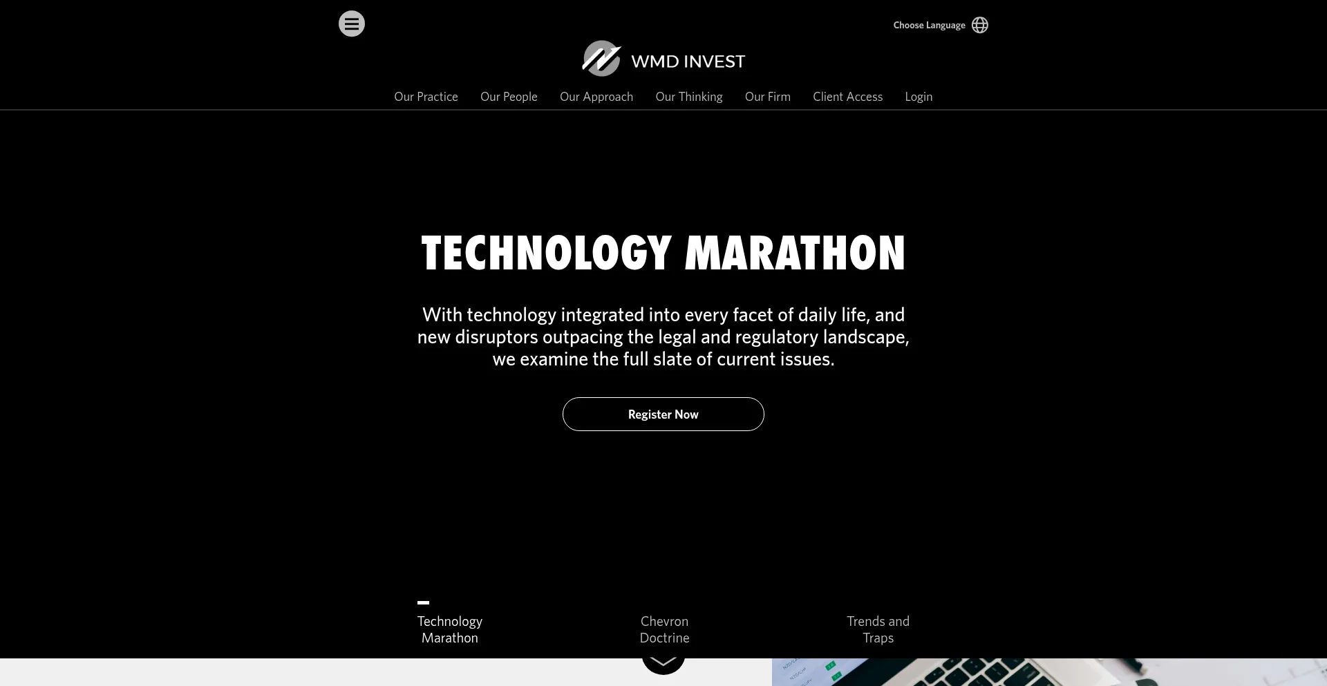 Website screenshot of Wmd-invest.com