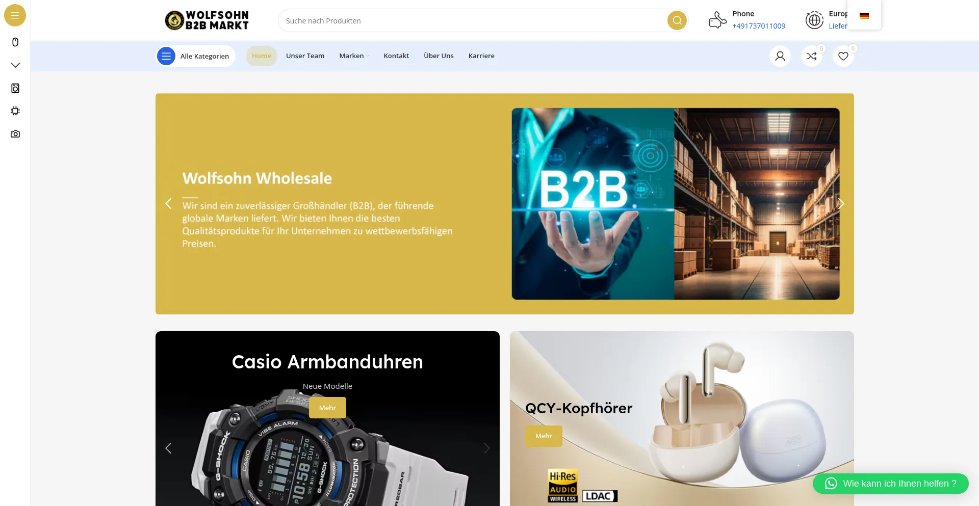 Website screenshot of Wolfsohn.de