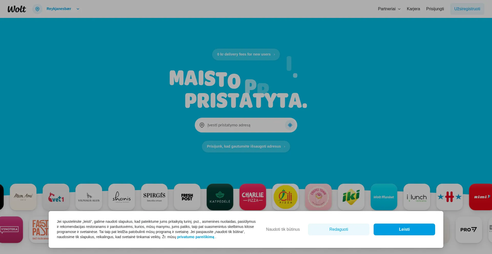 Wolt.lt Screenshot