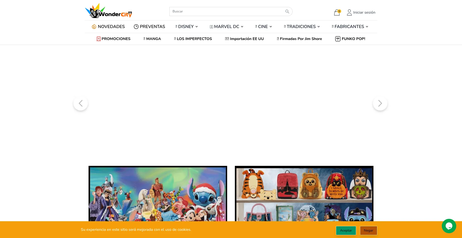 Website screenshot of Wondercity.es