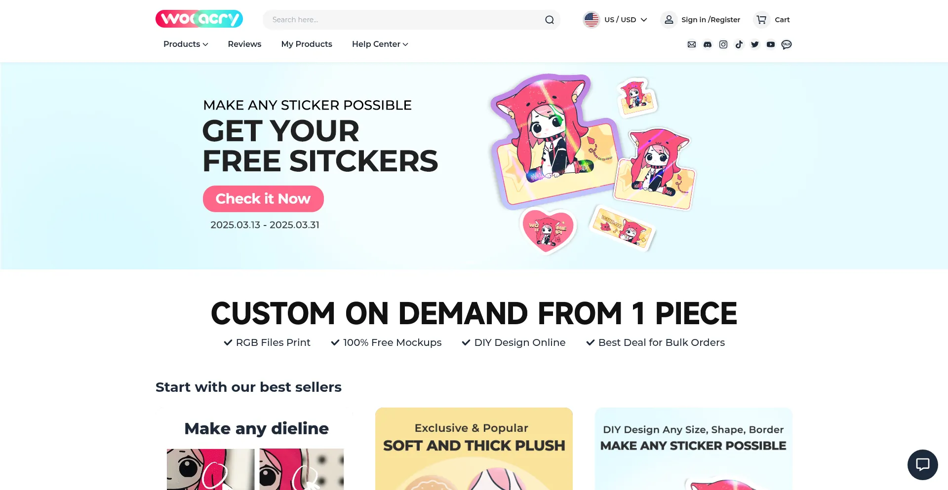 Website screenshot of Wooacry.com