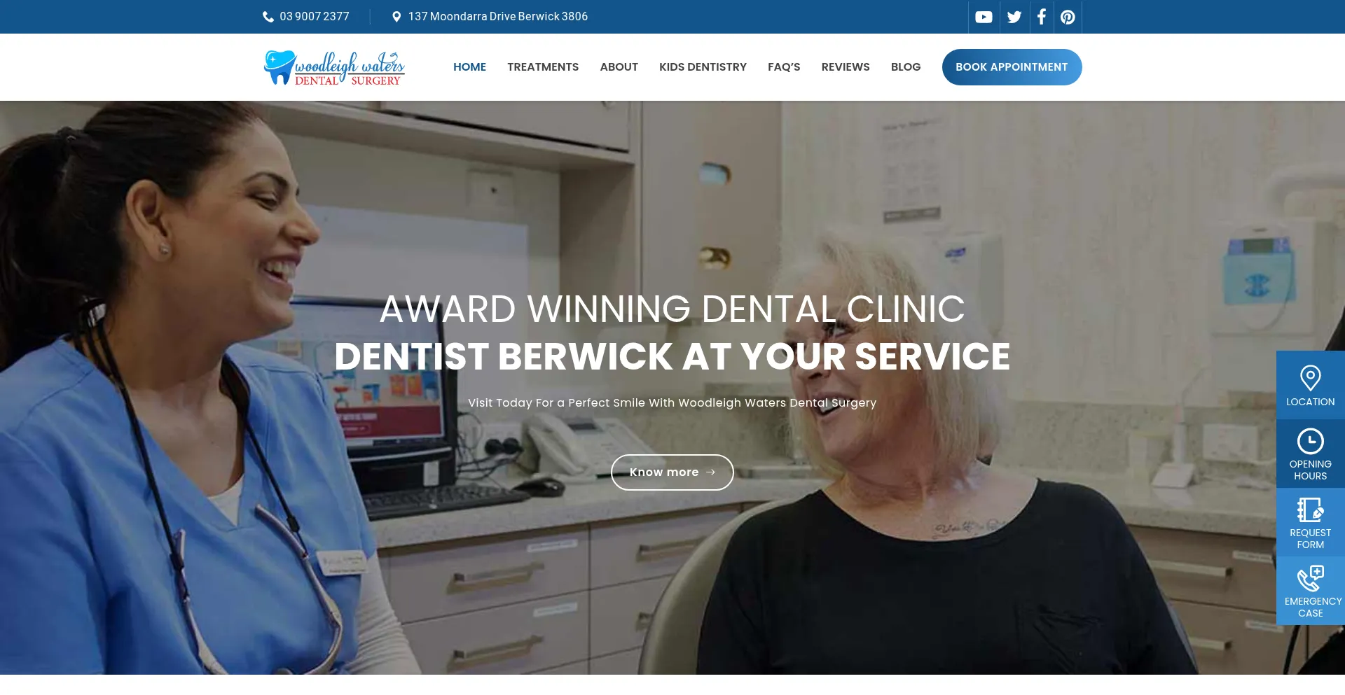 Website screenshot of Woodleighwatersdentalsurgery.com.au