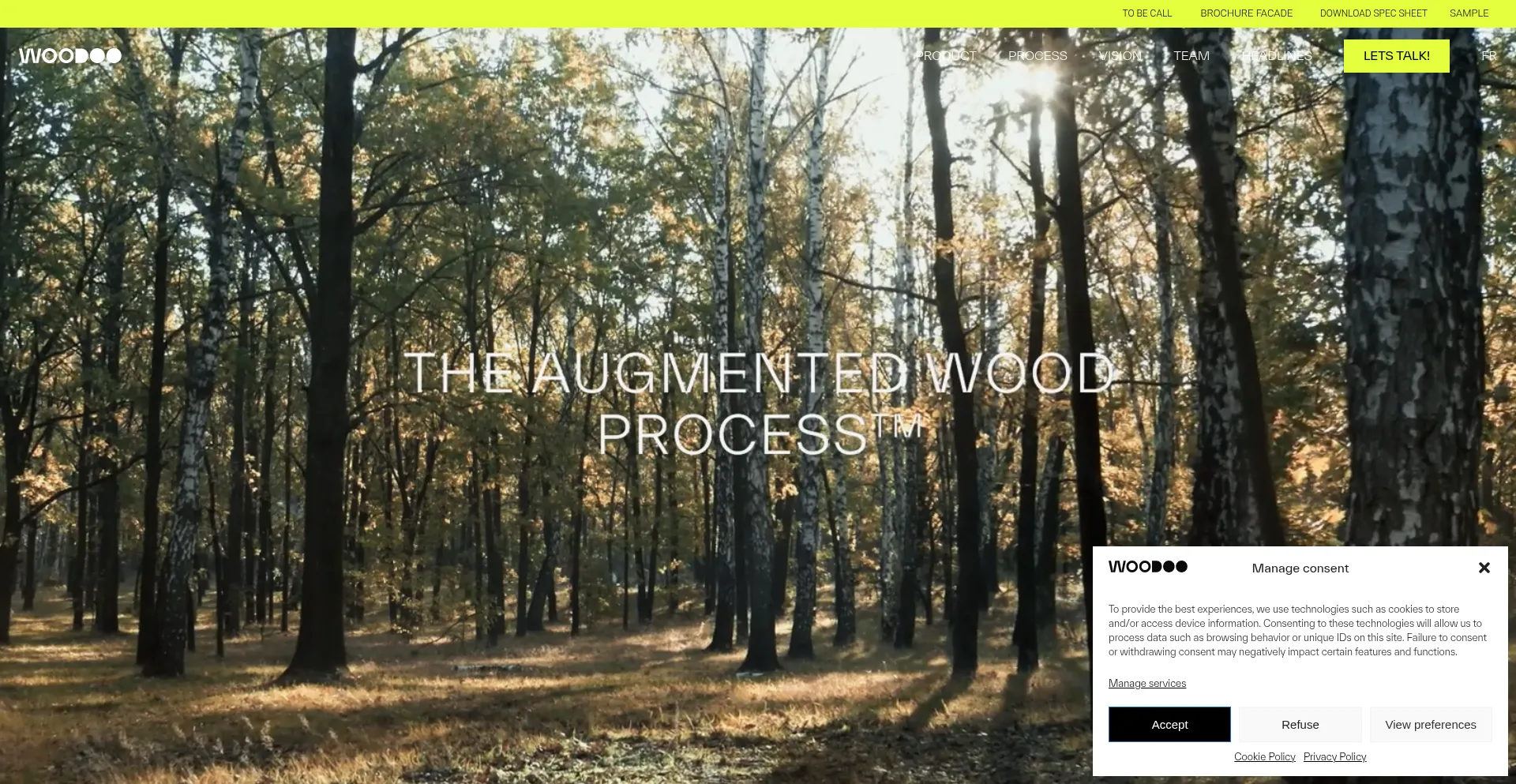 Website screenshot of Woodoo.com
