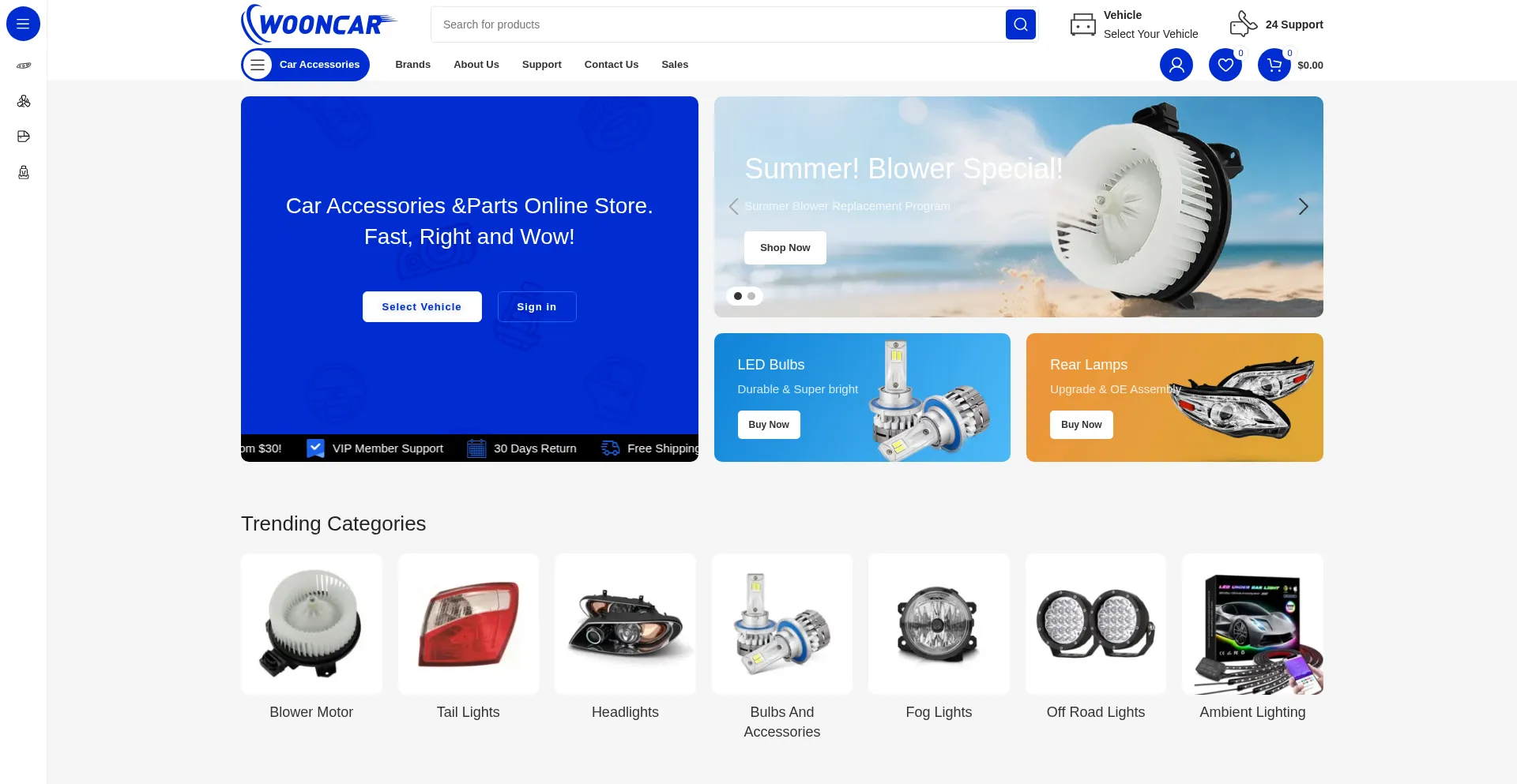 Website screenshot of Wooncar.com