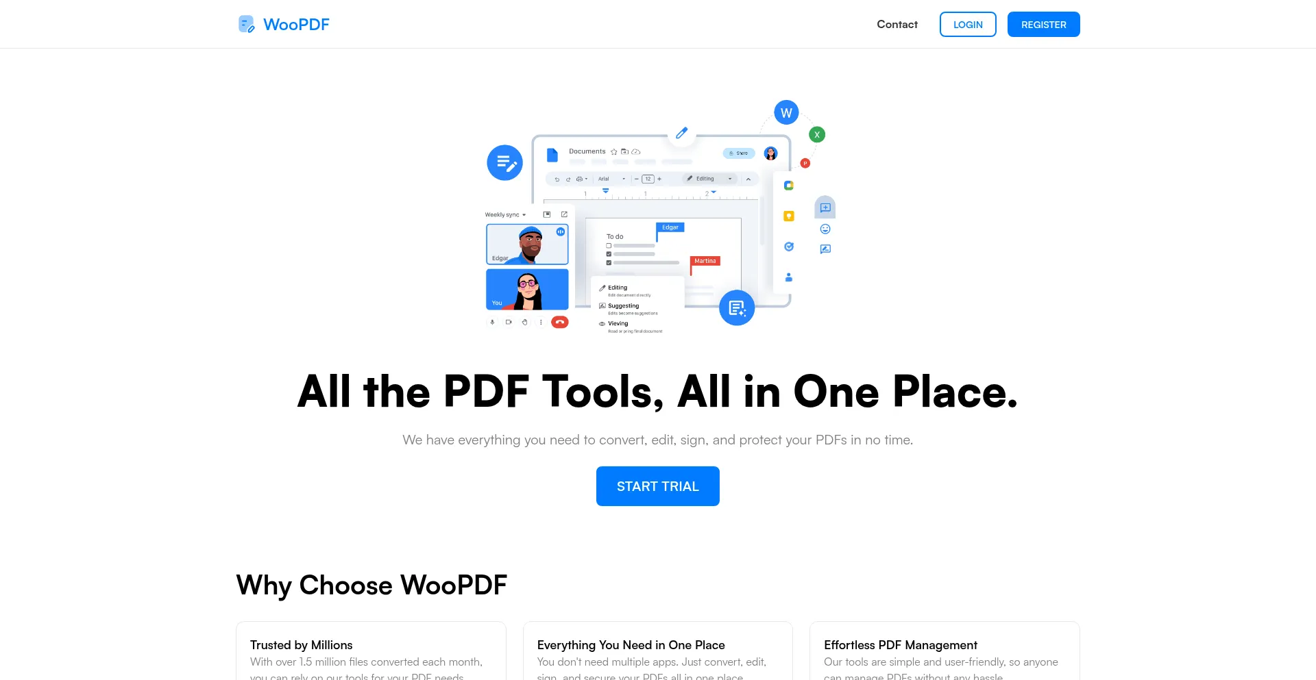 Website screenshot of Woopdf.com