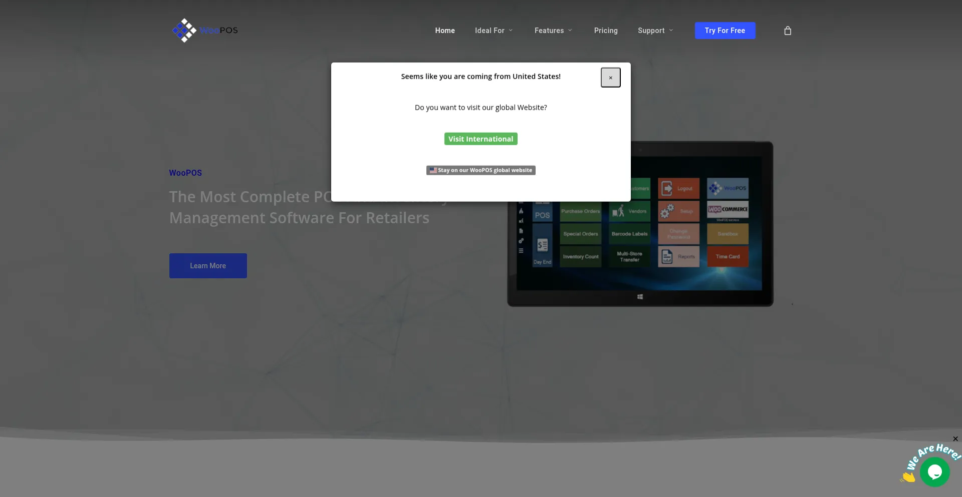 Website screenshot of Woopos.com